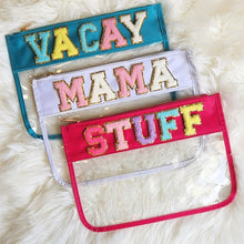 Load image into Gallery viewer, Varsity Letter Clear Pouch Travel Organizer