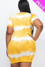 Load image into Gallery viewer, PLUS Size Stripe Tie-Dye Printed Midi Dress