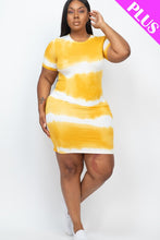 Load image into Gallery viewer, PLUS Size Stripe Tie-Dye Printed Midi Dress